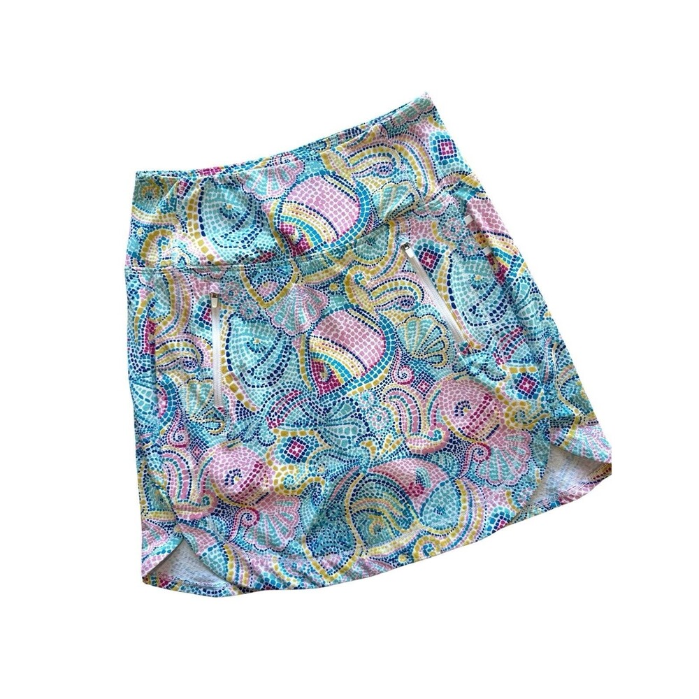 IBKUL Mariel Print 17" Straight Skort XS Nautical Golf Pickleball Tennis UPF New